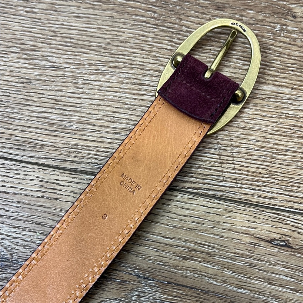 Lauren Ralph Lauren Eggplant Colored Suede Belt w/Brass Buckle Size S - Picture 7 of 10